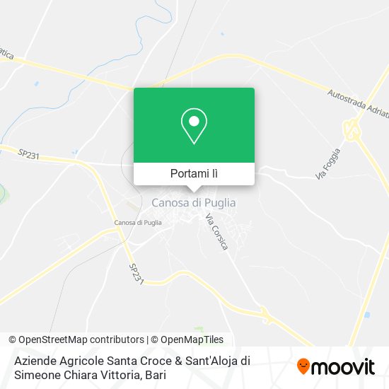 Mappa Aziende Agricole Santa Croce & Sant'Aloja di Simeone Chiara Vittoria