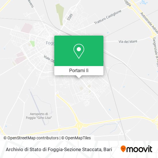 Mappa Archivio di Stato di Foggia-Sezione Staccata