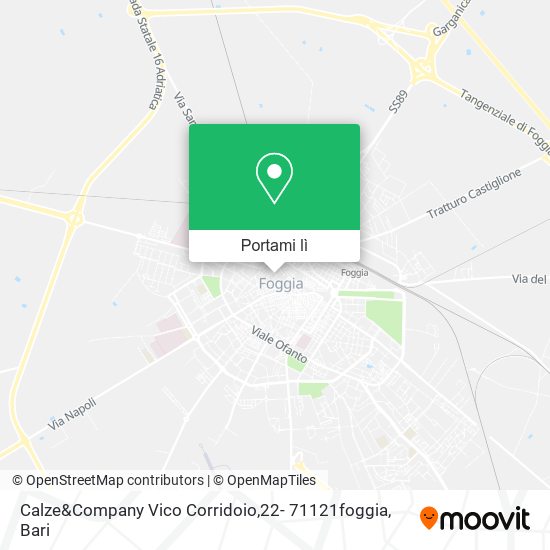 Mappa Calze&Company Vico Corridoio,22- 71121foggia