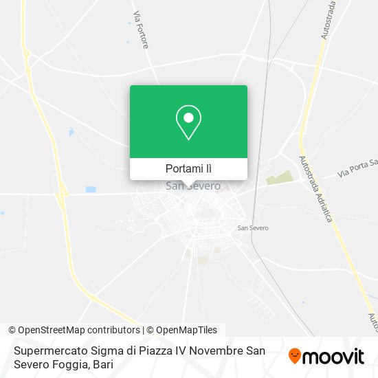 Mappa Supermercato Sigma di Piazza IV Novembre San Severo Foggia