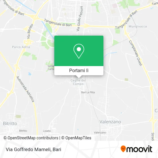 Mappa Via Goffredo Mameli