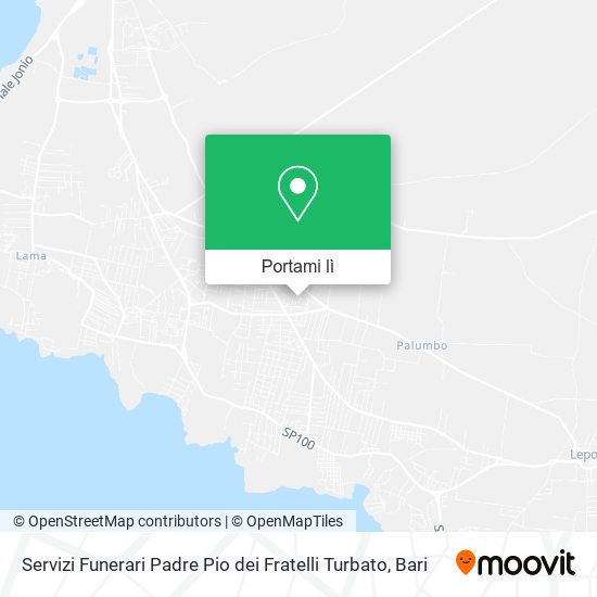 Mappa Servizi Funerari Padre Pio dei Fratelli Turbato