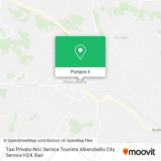 Mappa Taxi Privato-Ncc Service Tourists Alberobello City Service H24