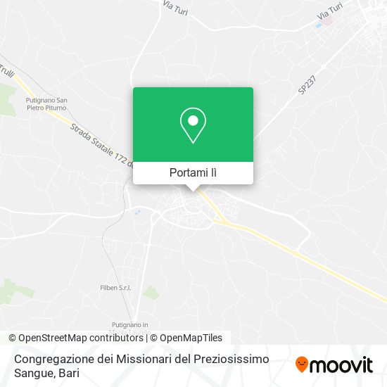 Mappa Congregazione dei Missionari del Preziosissimo Sangue