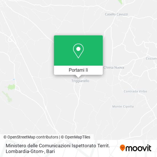 Mappa Ministero delle Comunicazioni Ispettorato Territ. Lombardia-Gtom-