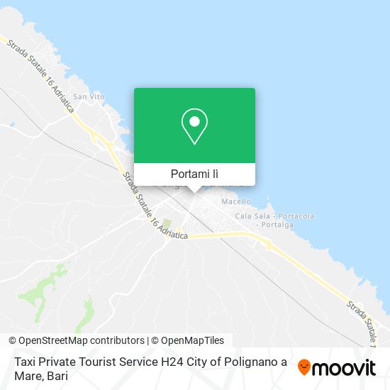 Mappa Taxi Private Tourist Service H24 City of Polignano a Mare