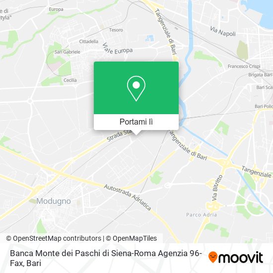 Mappa Banca Monte dei Paschi di Siena-Roma Agenzia 96-Fax