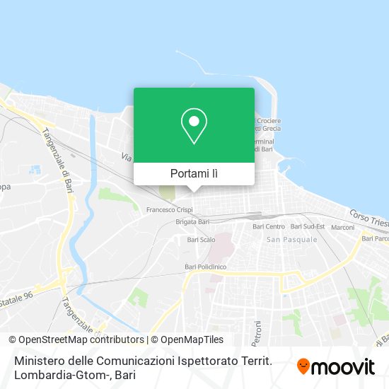 Mappa Ministero delle Comunicazioni Ispettorato Territ. Lombardia-Gtom-