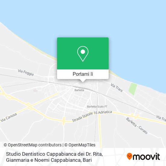 Mappa Studio Dentistico Cappabianca dei Dr. Rita, Gianmaria e Noemi Cappabianca