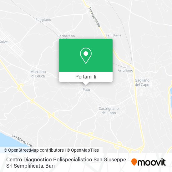 Mappa Centro Diagnostico Polispecialistico San Giuseppe Srl Semplificata