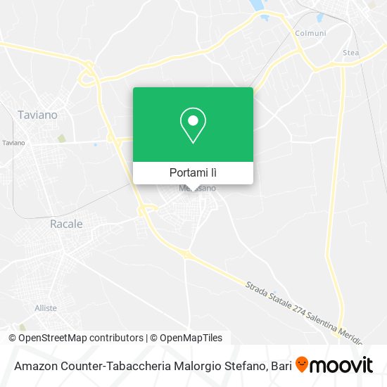 Mappa Amazon Counter-Tabaccheria Malorgio Stefano