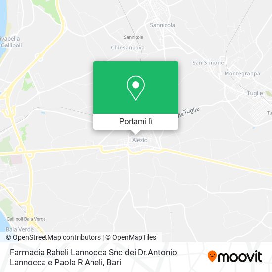 Mappa Farmacia Raheli Lannocca Snc dei Dr.Antonio Lannocca e Paola R Aheli