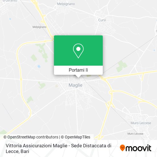 Mappa Vittoria Assicurazioni Maglie - Sede Distaccata di Lecce