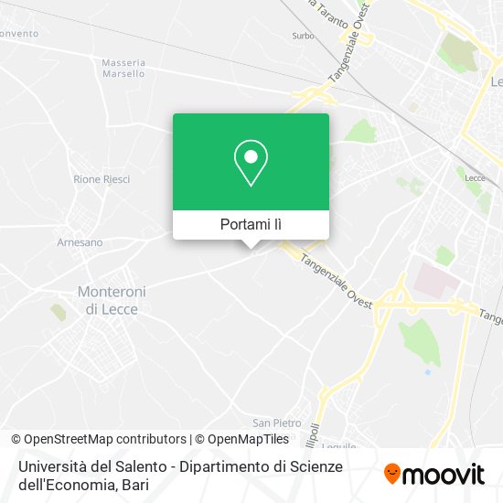 Mappa Università del Salento - Dipartimento di Scienze dell'Economia