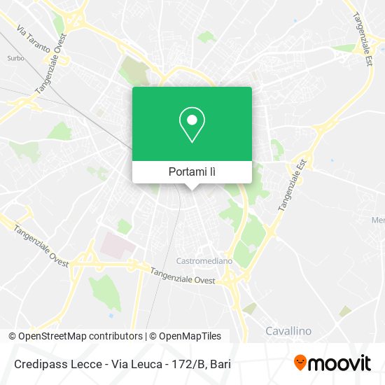 Mappa Credipass Lecce - Via Leuca - 172 / B