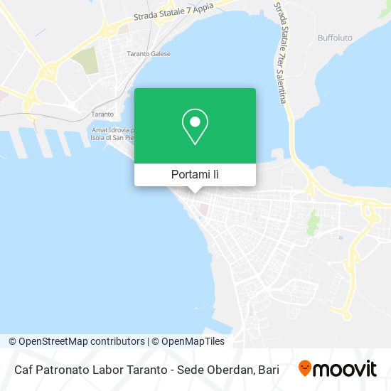 Mappa Caf Patronato Labor Taranto - Sede Oberdan