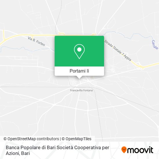 Mappa Banca Popolare di Bari Società Cooperativa per Azioni