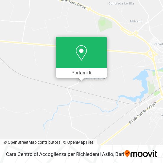 Mappa Cara Centro di Accoglienza per Richiedenti Asilo
