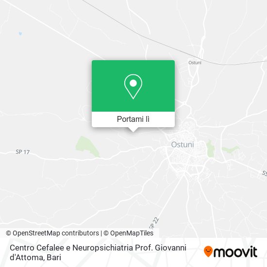 Mappa Centro Cefalee e Neuropsichiatria Prof. Giovanni d'Attoma