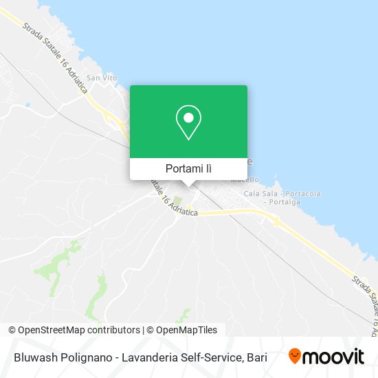 Mappa Bluwash Polignano - Lavanderia Self-Service