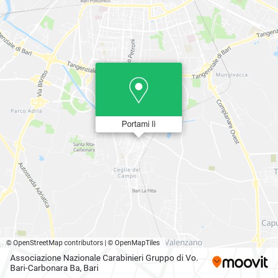 Mappa Associazione Nazionale Carabinieri Gruppo di Vo. Bari-Carbonara Ba