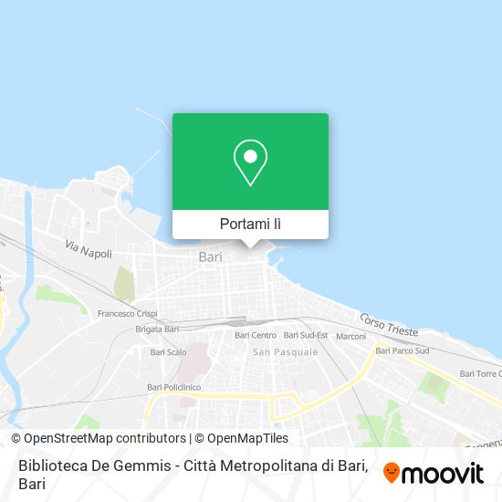 Mappa Biblioteca De Gemmis - Città Metropolitana di Bari