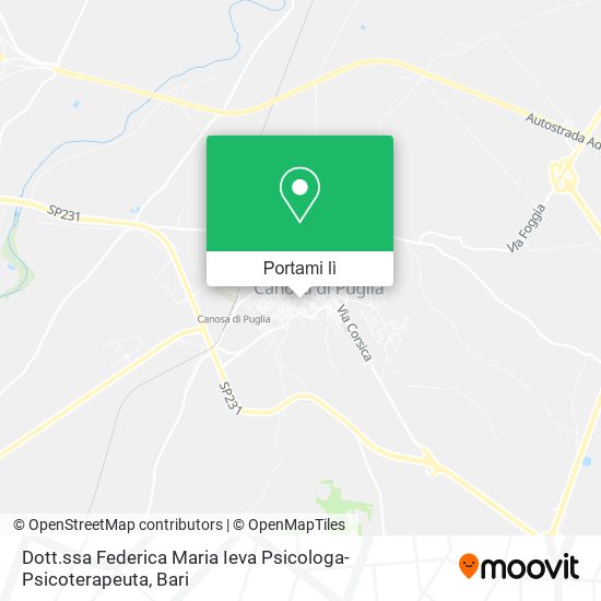 Mappa Dott.ssa Federica Maria Ieva Psicologa-Psicoterapeuta