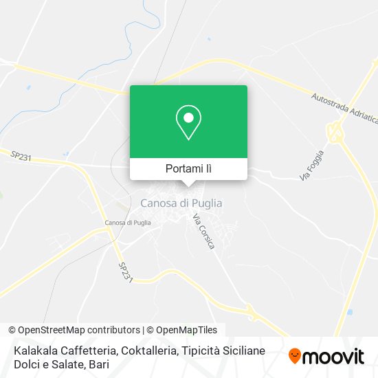 Mappa Kalakala Caffetteria, Coktalleria, Tipicità Siciliane Dolci e Salate