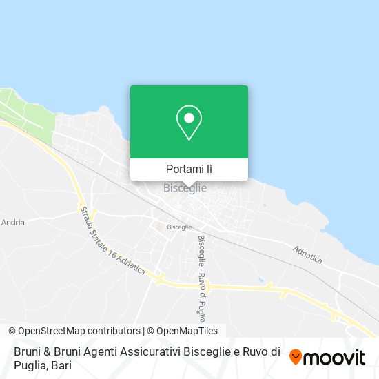 Mappa Bruni & Bruni Agenti Assicurativi Bisceglie e Ruvo di Puglia