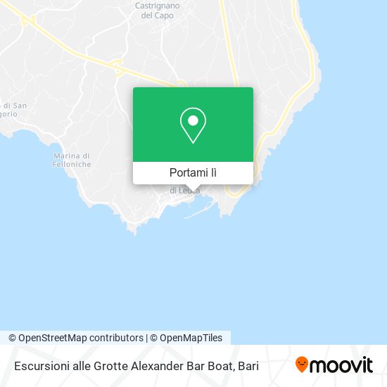 Mappa Escursioni alle Grotte Alexander Bar Boat