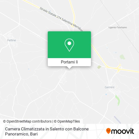 Mappa Camera Climatizzata in Salento con Balcone Panoramico