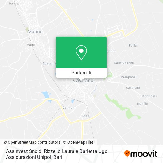Mappa Assinvest Snc di Rizzello Laura e Barletta Ugo Assicurazioni Unipol