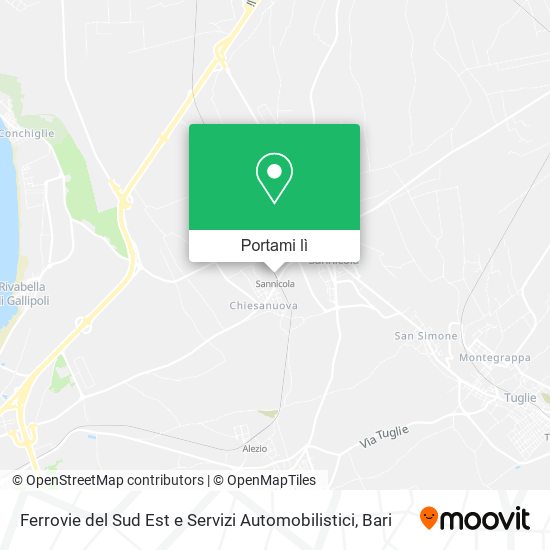 Mappa Ferrovie del Sud Est e Servizi Automobilistici