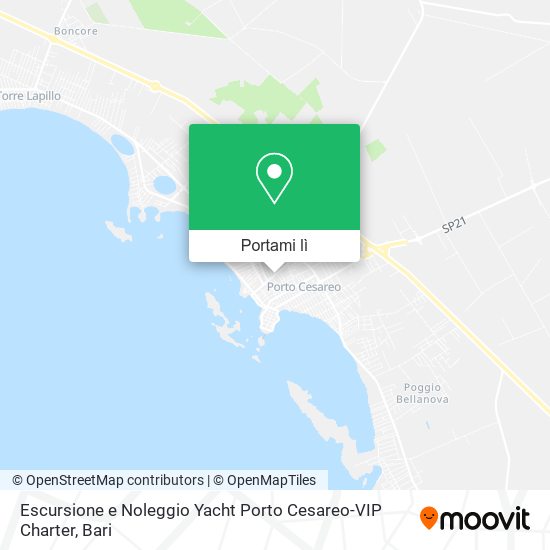 Mappa Escursione e Noleggio Yacht Porto Cesareo-VIP Charter