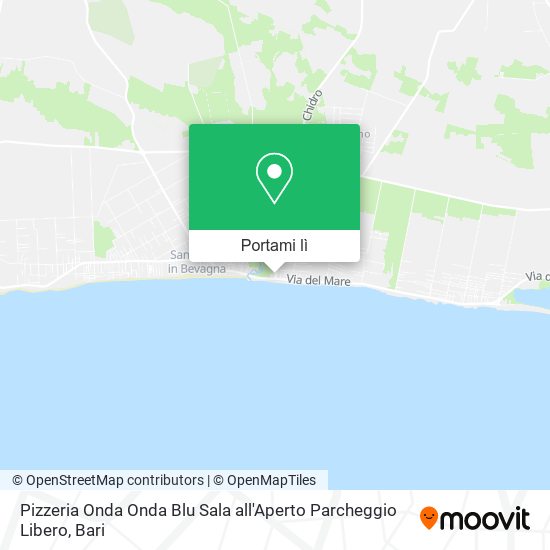 Mappa Pizzeria Onda Onda Blu Sala all'Aperto Parcheggio Libero
