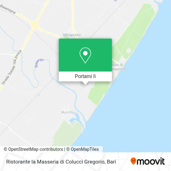 Mappa Ristorante la Masseria di Colucci Gregorio