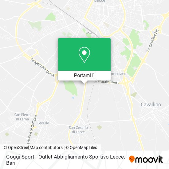 Mappa Goggi Sport - Outlet Abbigliamento Sportivo Lecce