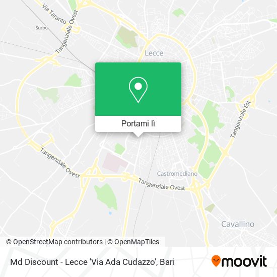 Mappa Md Discount - Lecce 'Via Ada Cudazzo'