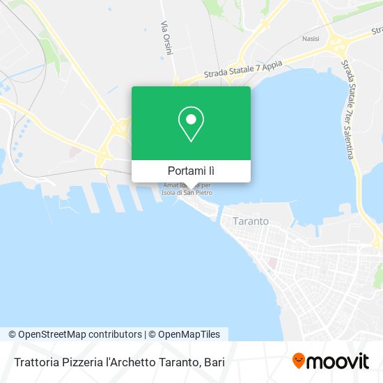 Mappa Trattoria Pizzeria l'Archetto Taranto