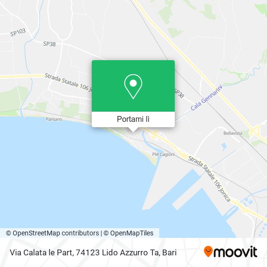 Mappa Via Calata le Part, 74123 Lido Azzurro Ta