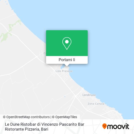 Mappa Le Dune Ristobar di Vincenzo Pascarito Bar Ristorante Pizzeria