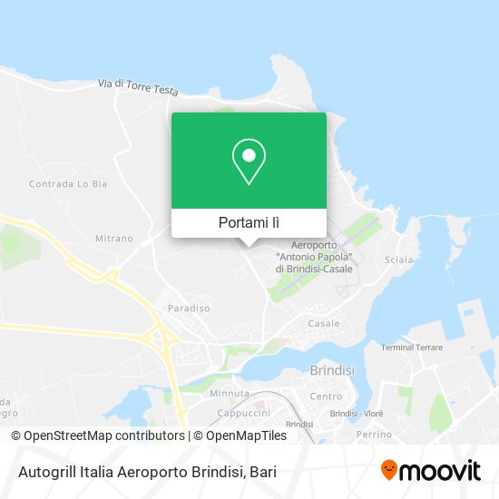 Mappa Autogrill Italia Aeroporto Brindisi