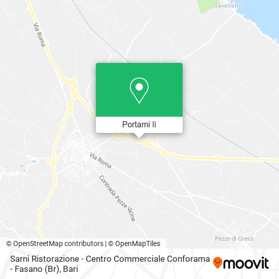 Mappa Sarni Ristorazione - Centro Commerciale Conforama - Fasano (Br)