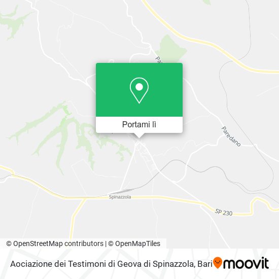 Mappa Aociazione dei Testimoni di Geova di Spinazzola