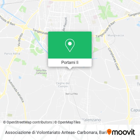 Mappa Associazione di Volontariato Anteas- Carbonara