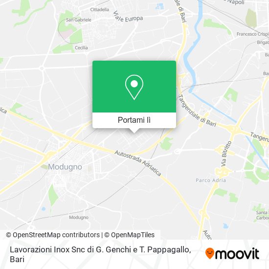 Mappa Lavorazioni Inox Snc di G. Genchi e T. Pappagallo