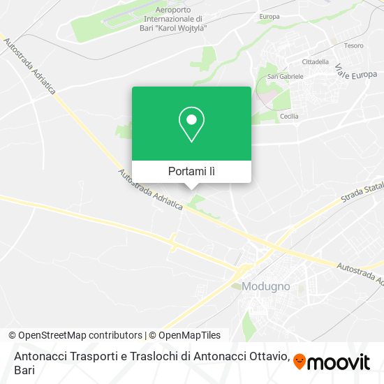 Mappa Antonacci Trasporti e Traslochi di Antonacci Ottavio