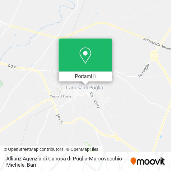 Mappa Allianz Agenzia di Canosa di Puglia-Marcovecchio Michele