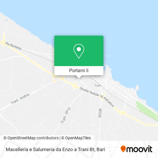Mappa Macelleria e Salumeria da Enzo a Trani Bt