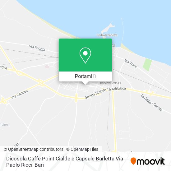 Mappa Dicosola Caffè Point Cialde e Capsule Barletta Via Paolo Ricci